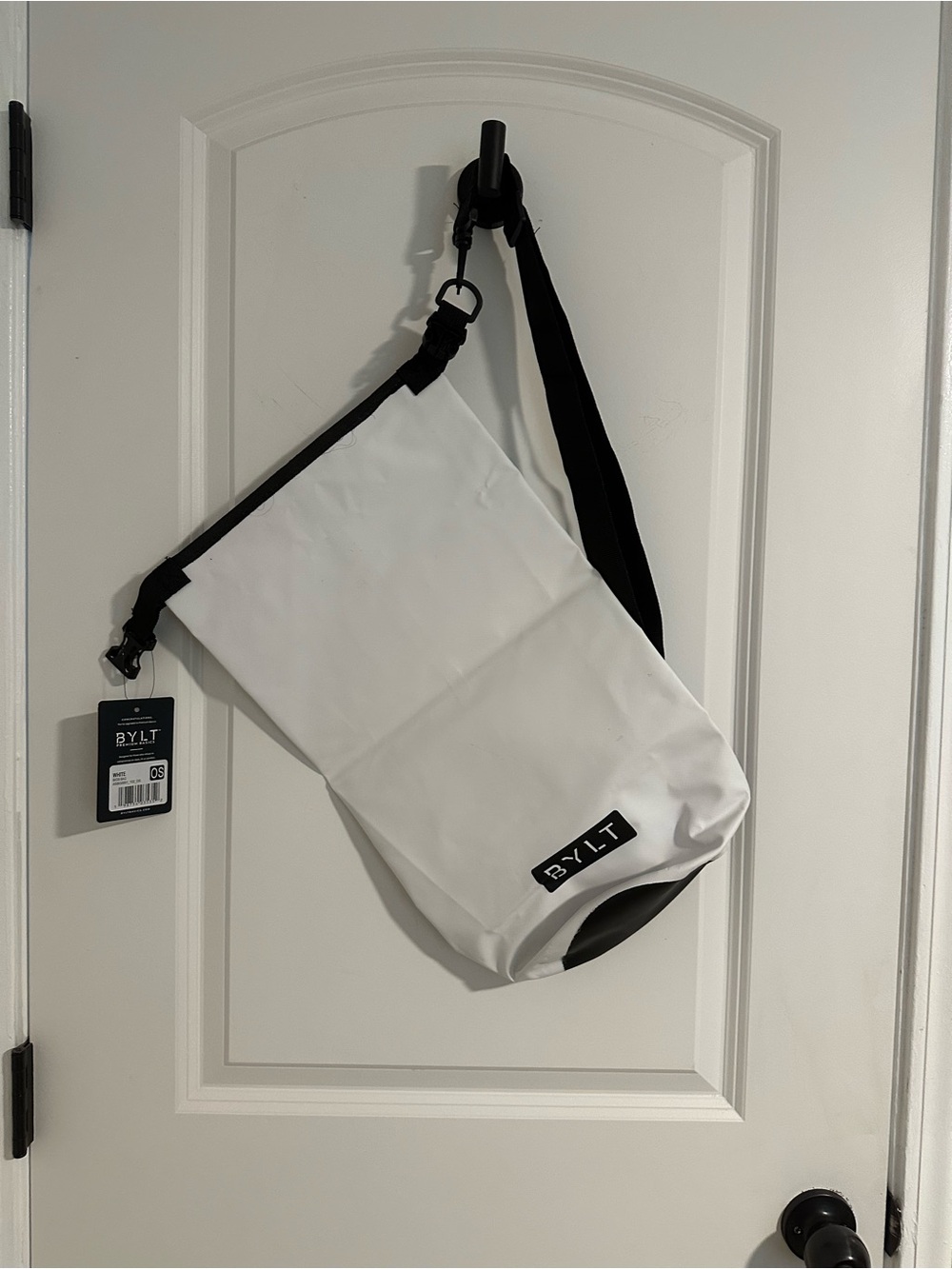BYLT Basics White and Black Bio Dry Bag Sling Bag with Adjustable Strap